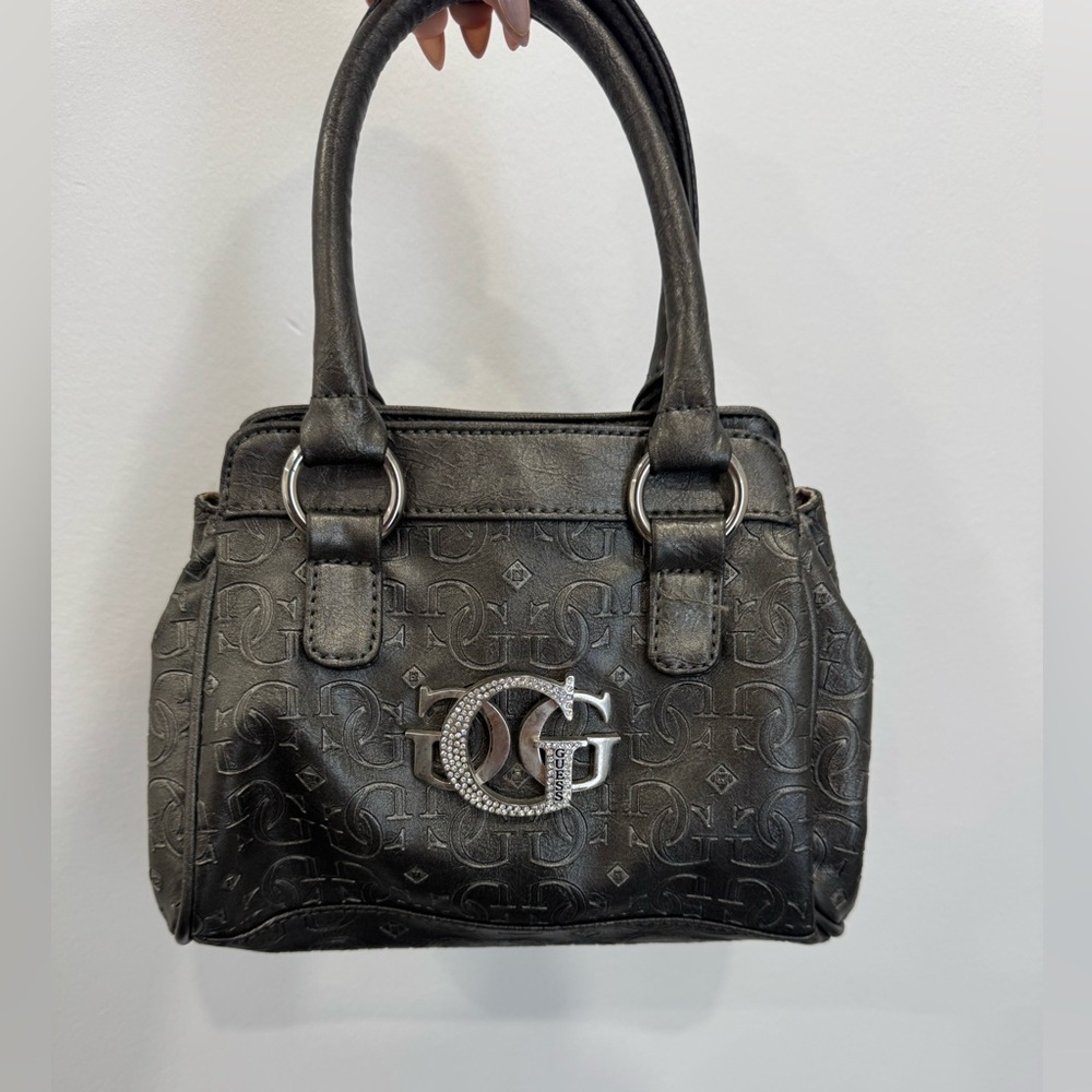GUESS vintage rhinestone mini silver purse